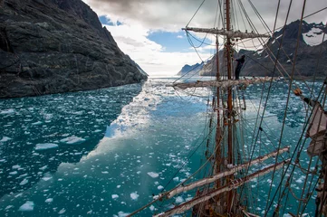 Tuinposter stunning scenery from a tallship in South Georgia Island, sub-Antarctic © flyingrussian