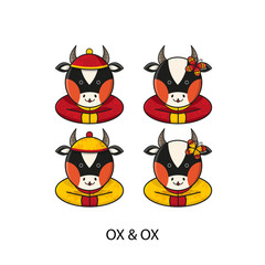 Ox Chinese Happy New Year Vector Illustration