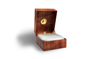 marriage rings gift box 3d rendering