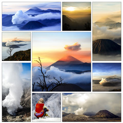 Collage Sonnenaufgang Mount Broma , Java, Indonesien