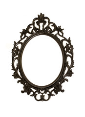 Metal mirror frame isolated on white