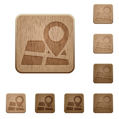Map location wooden buttons