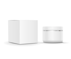  cosmetic Cream tube and cardboard blank packaging. 