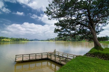 Obraz premium Xuan Huong lake in Lam Dong province, Vietnam.