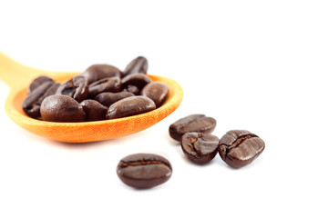 closeup roasted coffee beans