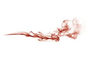 red smoke trail on white background