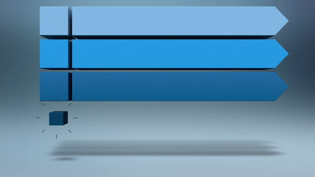 3D bar. five square intro title box chart,powerpoint presentation template.version 2(included alpha)