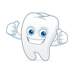 Tooth cartoon mascot clean and happy