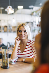 Beautiful women in cafe