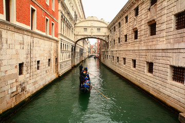 Gondola and canal in Venice