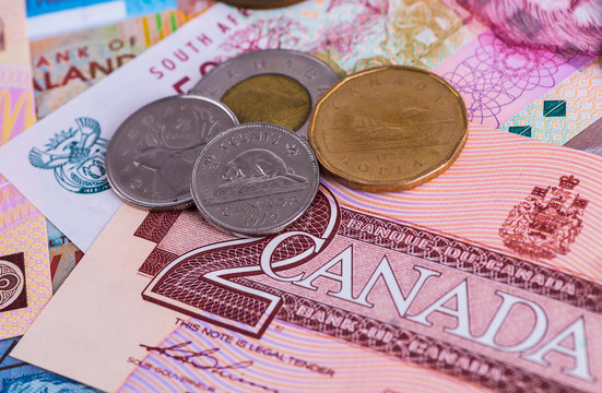Canada money money on the white background.