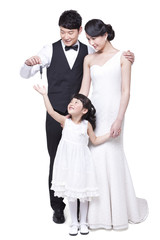 Elegant family and car key