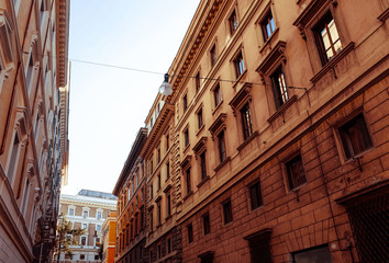 Obraz premium Traditional old buildings Street view in Rome, ITALY