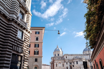 Obraz premium Traditional old buildings Street view in Rome, ITALY
