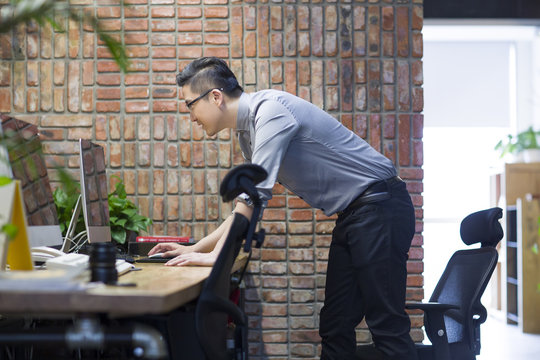 IT worker working in office