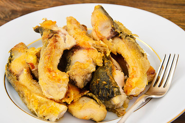 Healthy and Diet Food: Fried Fish Carp