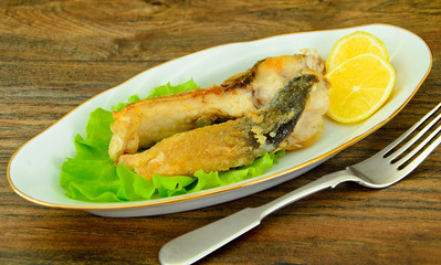 Healthy and Diet Food: Fried Fish Carp.