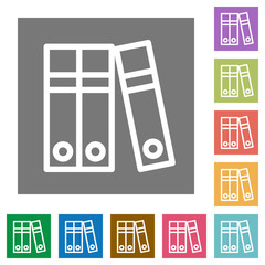 Document folders square flat icons
