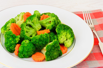 Broccoli and Carrots. Diet Fitness Nutrition.