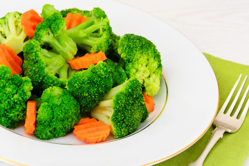Broccoli and Carrots. Diet Fitness Nutrition.