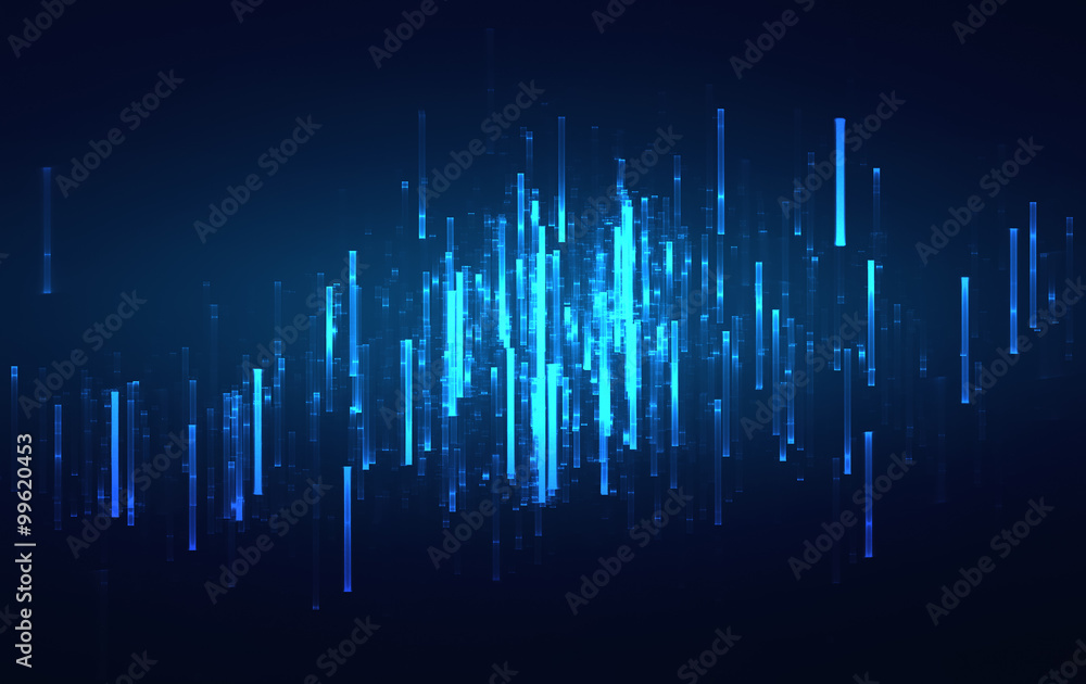 Wall mural futuristic lines data stream abstract background