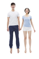 Portrait of happy young couple