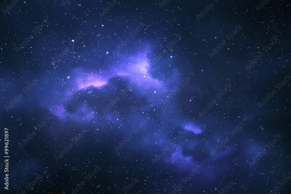 Wall mural night sky - universe filled with stars, nebula and galaxy