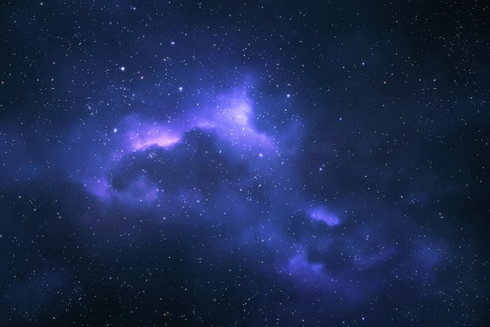 Fototapeta Night sky - Universe filled with stars, nebula and galaxy
