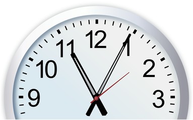 Cut out of simple modern analog wall clock