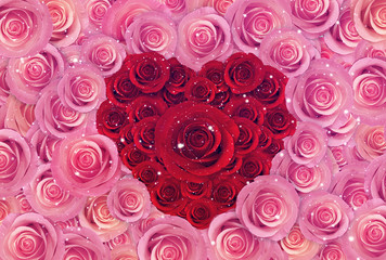  pink roses flower background, happy valentine day