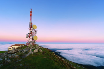 telecommunications tower on Oiz mountain top