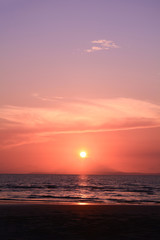 clouds on sky in the evening. Sky background.Beautiful sunset above the sea