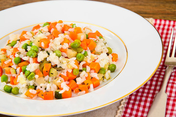 Risotto with Vegetables, Carrots, Peas