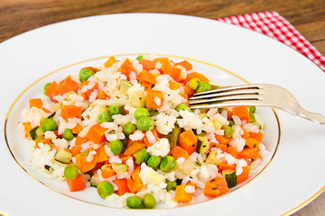Risotto with Vegetables, Carrots, Peas