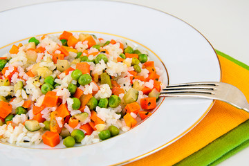 Risotto with Vegetables, Carrots, Peas