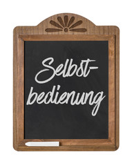 Obraz premium Kreidetafel mit der Beschriftung Selbstbedienung