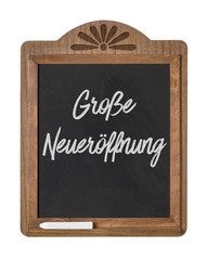 Obraz premium Kreidetafel mit der Beschriftung Große Neueröffnung