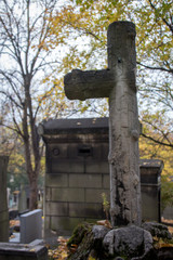 broken cross at the cemetery 