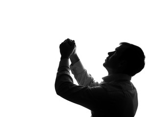 Portrait of a young man asking for help