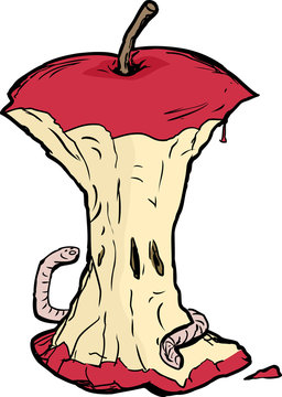 recommend clip art: Worm Eating Apple