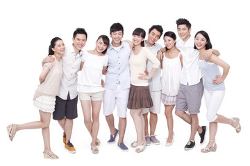 Obraz premium Portrait of young friends, studio shot