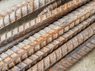 rusty iron rods