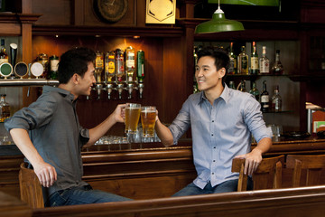 Friends Relaxing at a Bar