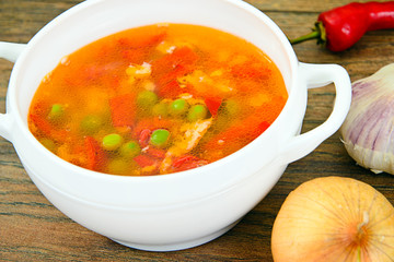 Healthy Food: Fish Soup Vegetables