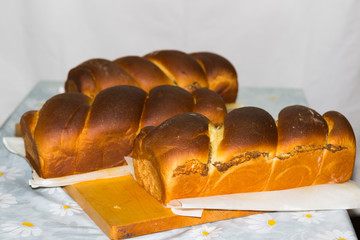 traditional romanian pie with poppy seeds and nut