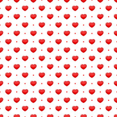 red hearts seamless pattern