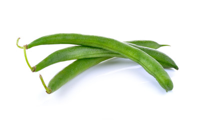 green beans on white background