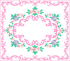 frame floral vector design