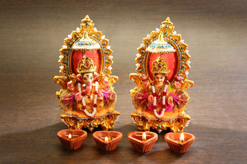 Hindu God Laxmi Ganesh at Diwali Festival