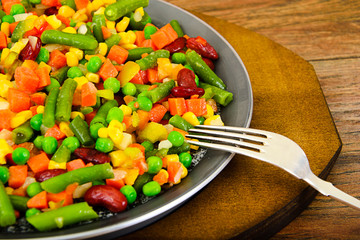 Mexican Mix of Vegetables. Tomatoes, Beans, Celery Root